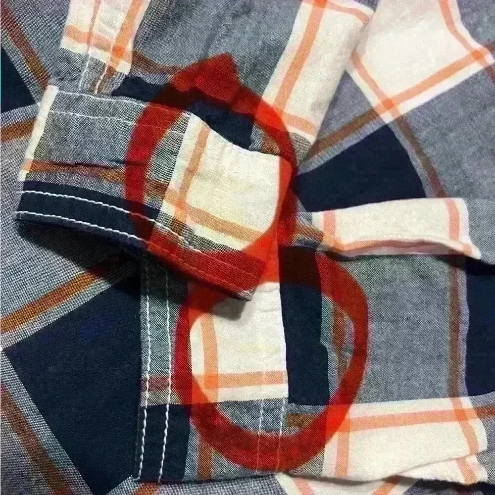Cherokee Brand Long Sleeve Dress Shirt Blue / Orange Size 6/7 A0019